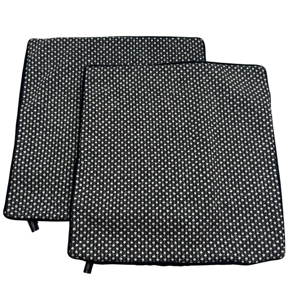 Rodeo Home Black White Textured Chic Velvet Decorative Pillow Covers Set Of Two